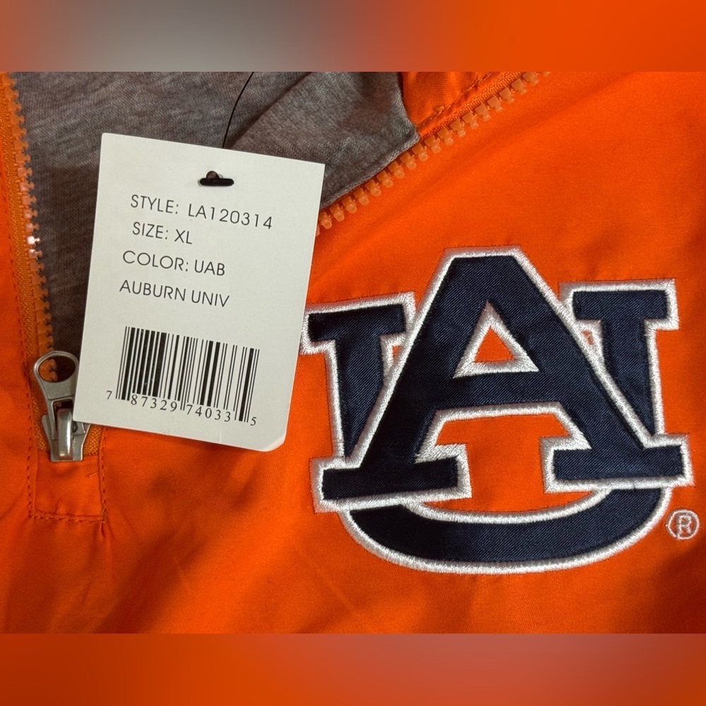 58 Sports Auburn University Half-Zip Windbreaker Jacket, XL - Picture 6 of 7